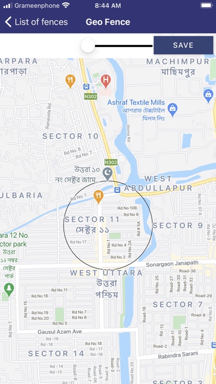 Autosol geofence screenshot
